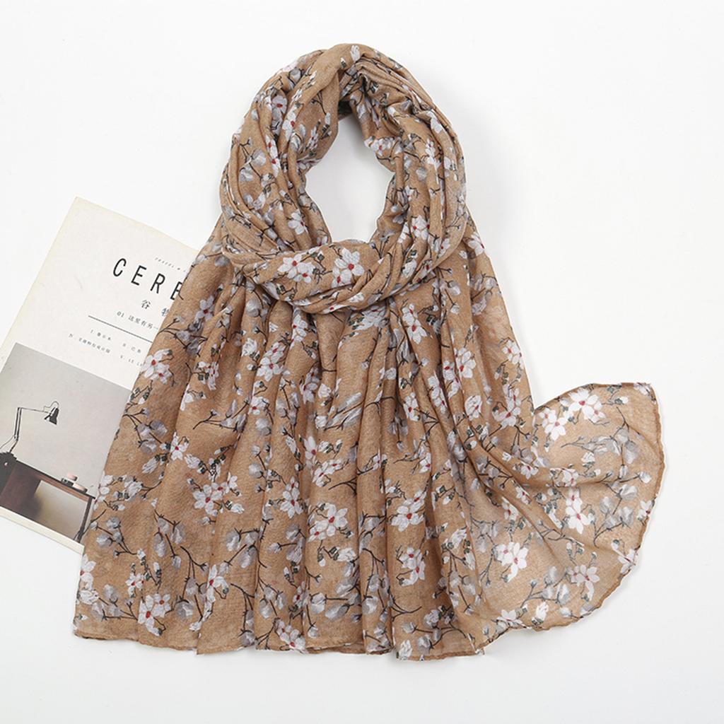 180*85Cm Fashion Retro Big Floral Viscose Scarf Lady Print Voile Shawls And Wraps Pashmina Foulards Muslim Hijab