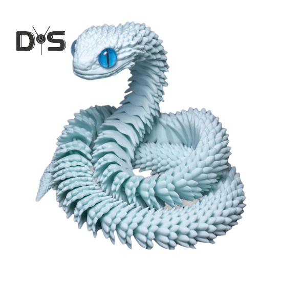 

3D-печатная светящаяся фигурка змеи с подвижными суставами, фигурка змеи, шарнирная модель животного, игрушка для домашнего офиса, книжной полки, украшения рабочего стола, орнамент 30cm