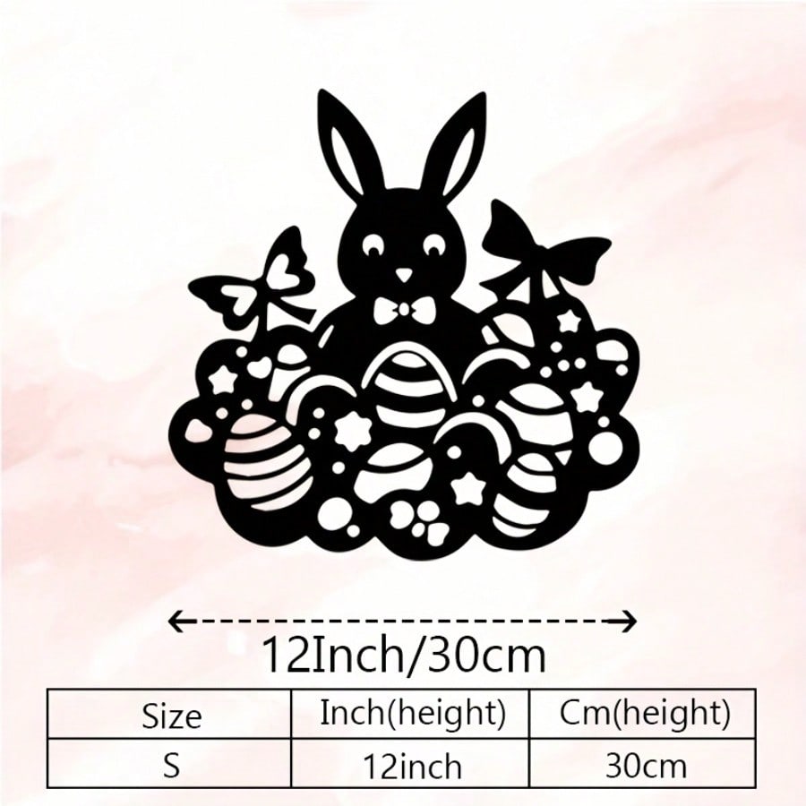 Vintage Easter Bunny Metal Wall Art Black Wrought Iron Outdoor Indoor Spring Decor разноцветный