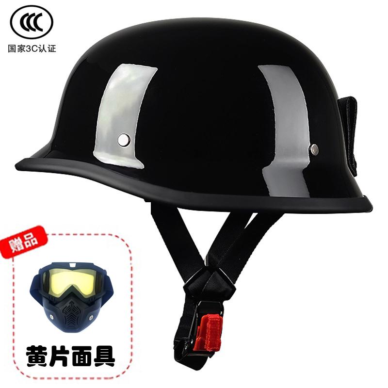 German Crafted Vintage Steel Cruiser Helmets | Half Face Unisex Motorcycle Helmets | DOT Certified for Reliable Protection