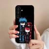 Love Black and Cute Emo Phone Case For Samsung S25,24,23,22,21,S20,Ultra,Plus,FE Black Soft Cover