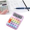 Mechanical Calculator - Pink 12 Digit LCD Display, Typewriter-Inspired Key Calculator for Office, School, Business