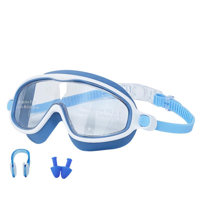 High-Definition, Anti-Fog, Waterproof Swimming Goggles with Earplugs for Adults