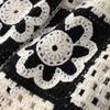 Hollow Out Knitted Sets for Women Sleeveless O-neck Short Vest Crochet Embroidery Flower Knitting Pants Elegant Women's Sets Simple Vintage 2 Piece