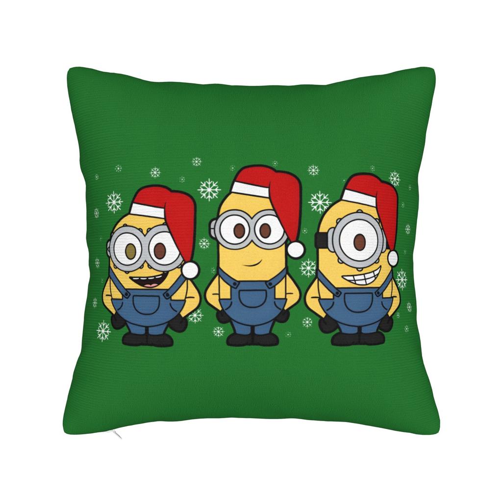 Cartoon M-Minions Christmas Pillowcase Soft Polyester Cushion Cover Gift  Throw Pillow Case Cover Home Zippered 40*40cm