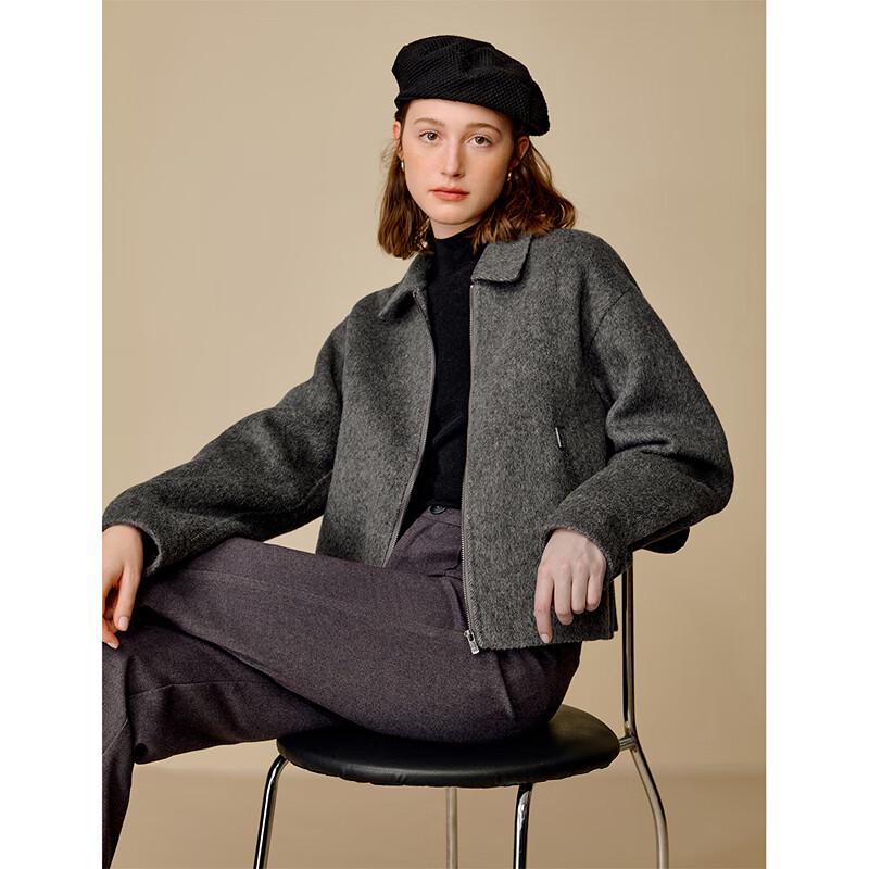 Inman Women's Alpaca Wool Blend Double-Faced Short Coat