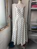 Nanyou Sommer Retro Gepunktetes Spaghettiträger Schwingkleid für Damen