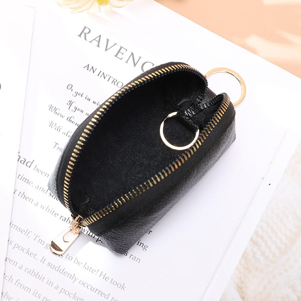 Vintage Women Coin Purse Leather Mini Zipper Litchi Pattern Design Women Solid Color Clutch Bag Card Holder Accessories