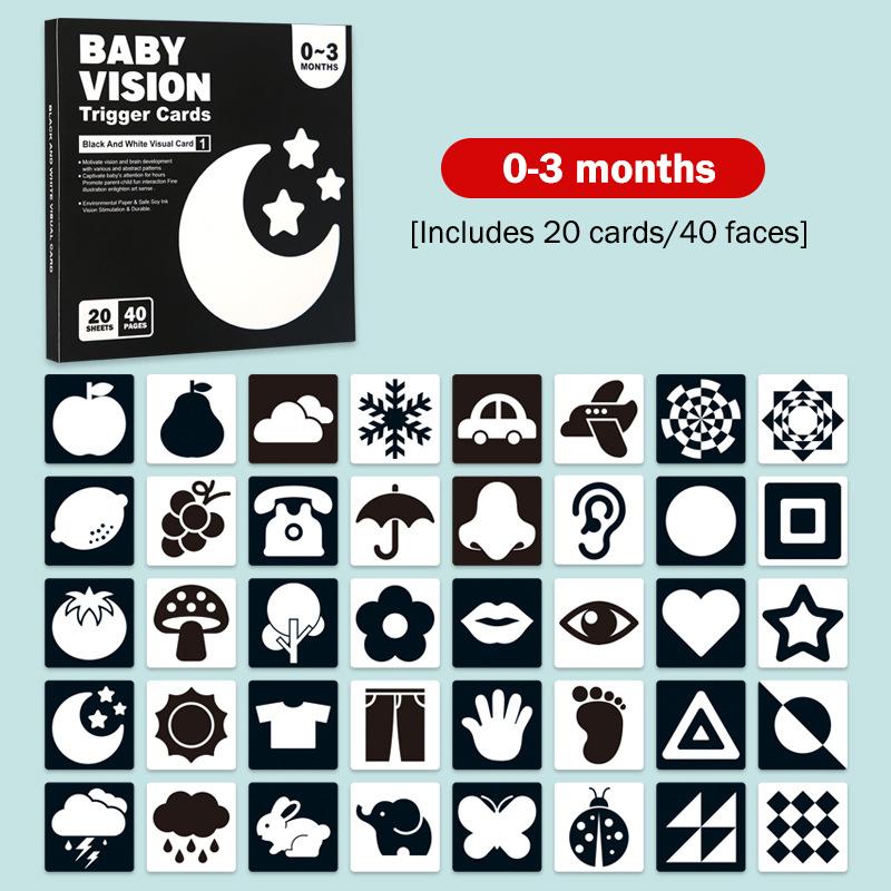 Baby Visual Stimulation Cards Montessori High Contrast Flash Card Infant Gift For Children Cognition Toy