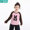 Xiaoyinman Girls' Combed Cotton Cartoon Long Sleeve T-Shirt