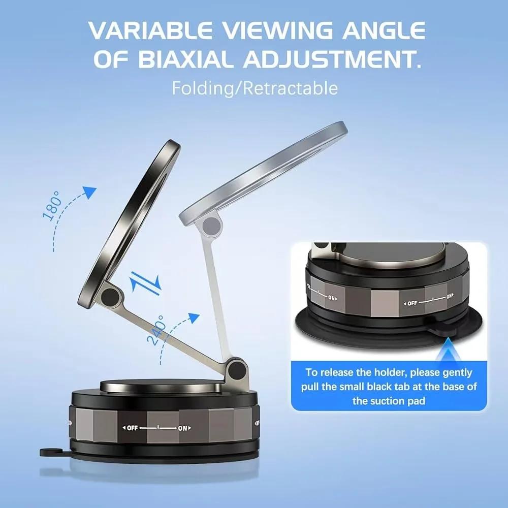 2025 Neuer verstellbarer & faltbarer magnetischer Auto-Handyhalter N52 Starker Magnet 360° drehbare Vakuum-Saugnapfhalterung