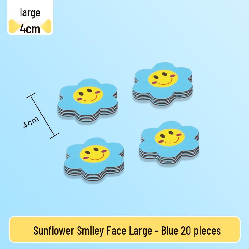 Magnetic Blackboard Stickers: Kids' Reward Magnets with Cartoon Stars, Flowers, and Smileys for Home & Classroom Whiteboards