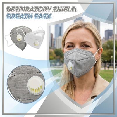 Maschera Facciale KN95 per Adulti con Valvola di Respirazione Protezione a 7 Strati Confezione da 10 Maschere Respiratorie per Filtrazione Particelle Aerodisperse e Prevenzione della Polvere