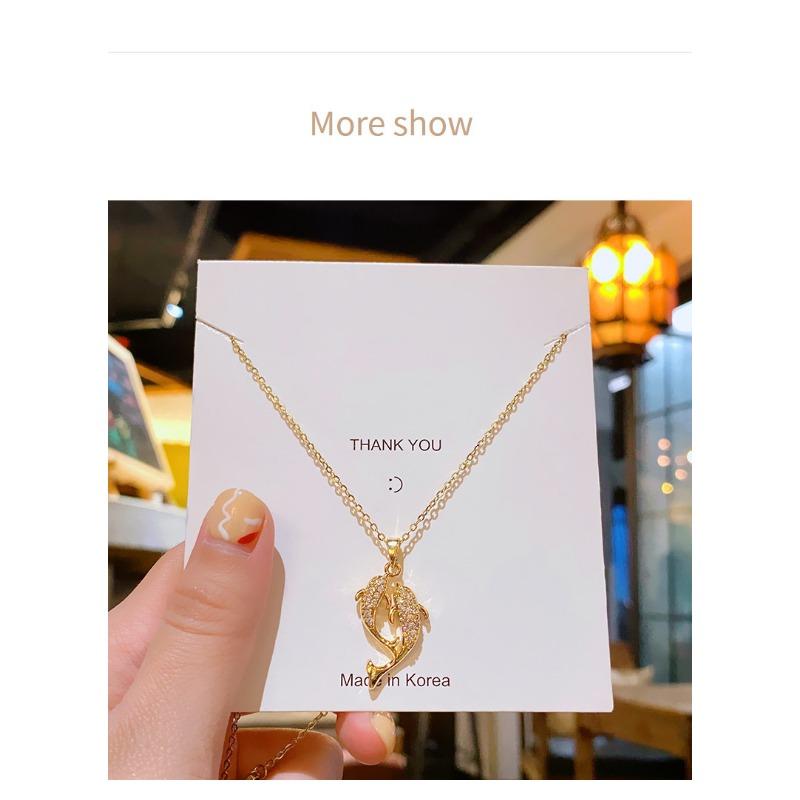 Women S Pisces Zircon Inlaid Clavicle Chain Luxury Simple Versatile Necklace With You For Life