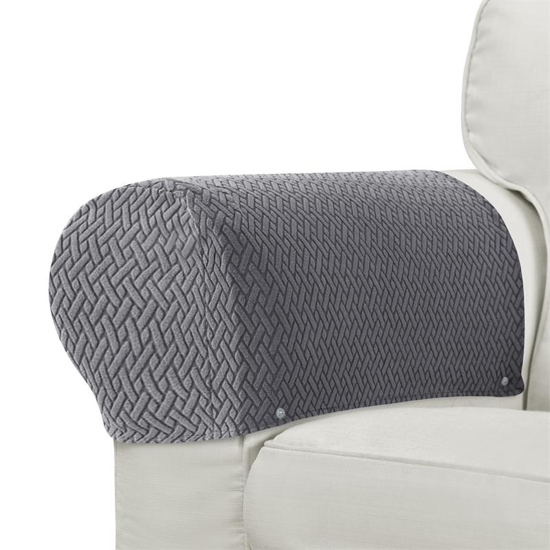 2 Stück/Set Staubdichte Sofasesselbezüge Waschbare Abnehmbare Armlehnenbezüge für Stühle Elastische Haus-Sofa-Armschutzbezüge