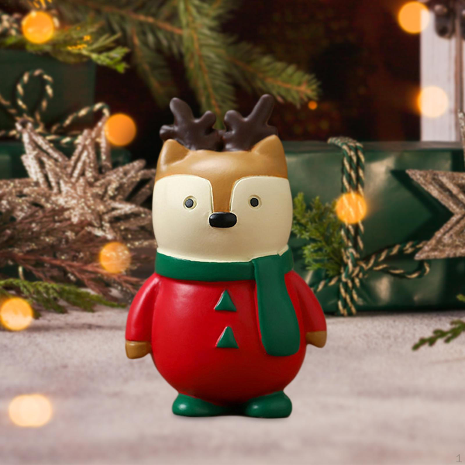 

Рождественские украшения для стола, фигурки животных, забавные поделки из кукол, стоячие изделия из смолы для витрины красный