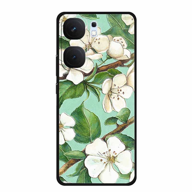 3D TPU Case For Vivo iQOO Neo 9 pro Flower Emboss Funda Neo 9s Pro Back Relief Silicone Soft Phone Cover Cartoon Bumper Capa