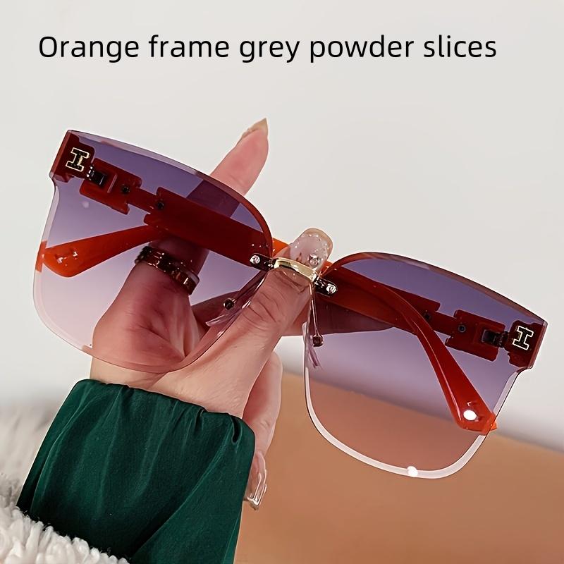 1PCS New High-end Trendy Sunglasses Metal Frameless Sliced Women's Fashionable UV Resistant Sunglasses
