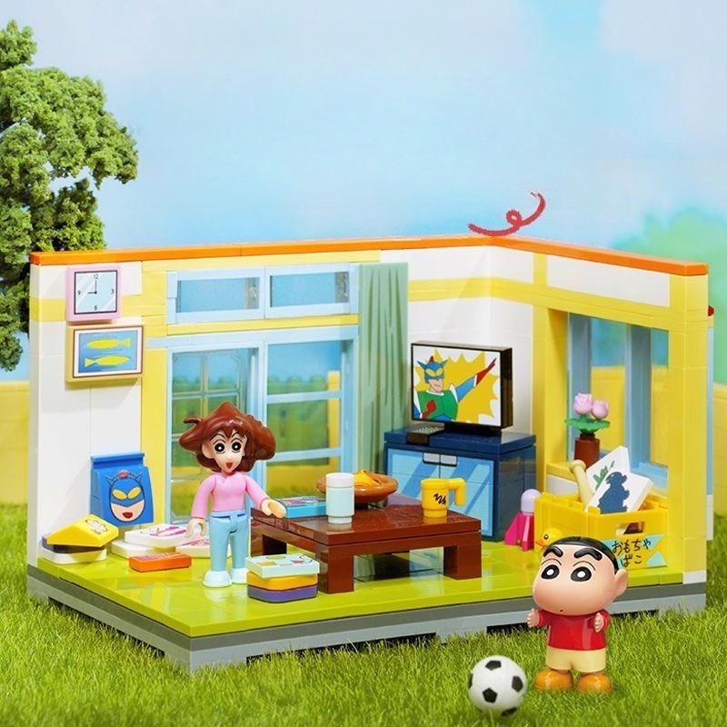 Keeppley Doraemon Series Building Blocks Cement Pipes Time Machine Puzzle Toys Children'S Toys Crayons Shin Chan Holiday Gifts