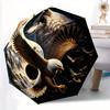 1pc Wolf and Eagle Yin Yang Automatic Opening and Closing Umbrella - Lightweight 3-Fold Design, Suitable for Fans, Travel, Daily Use, Interesting