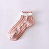 Female Spring Summer Thin Money All GO Up Flower Lace Lovely Pink Pastoral Socks