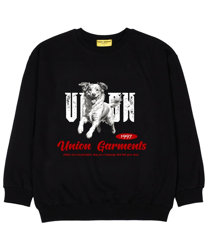 UNION GARMENTS Dog Terry Oversized Sweatshirt Black