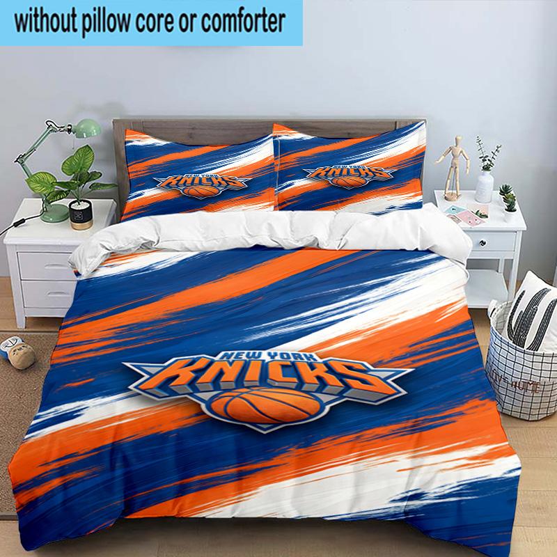 Knicks Logo Printed 3PCS Bedding Set, Includes A Duvet Cover and Two Pillowcases for Bedroom, Suitable for All Seasons Fan Gifts