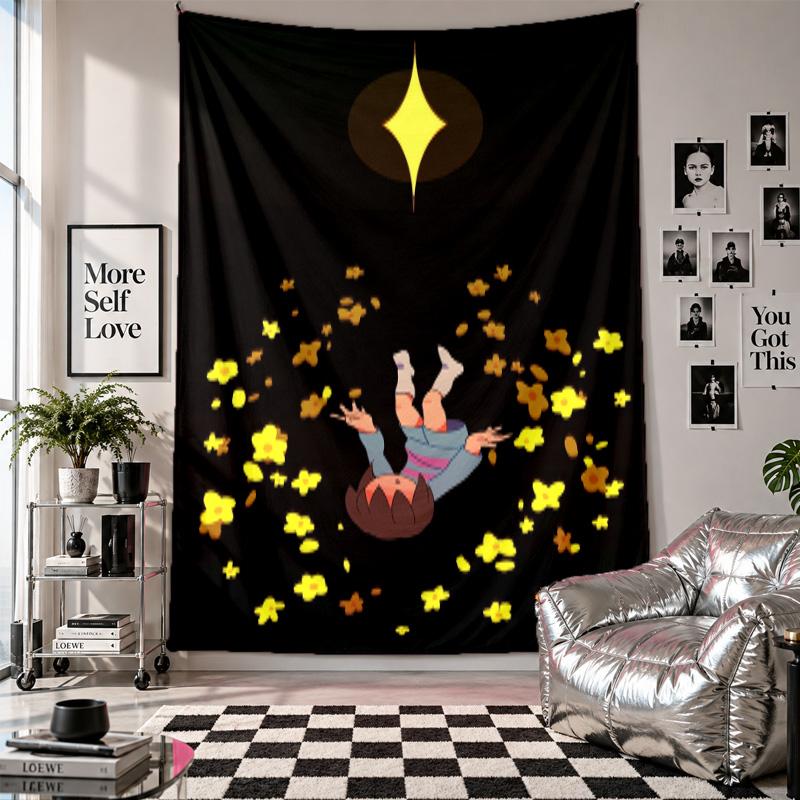 Wall TapestryUndertale Art Hanging Cloth Decorative Background Cover for Room Decoration