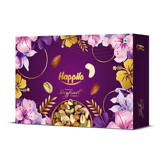 Happilo Dry Fruit Celebrations Gift Box Kaze 750g, Ideal for Festive Gifting, Almonds, Cashews, Pistachios, Green Raisins