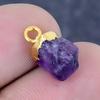 Natural Amethyst Rough Gemstone 925 Sterling Silver Jewelry Pendant 0.59" U9I23