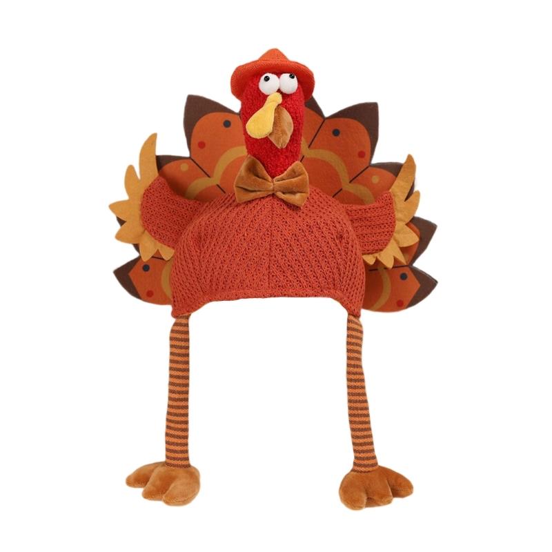 Festival Turkey Shape Costume Hat Thanksgiving Party Headwear Soft Breathable Design For Kids Adults Outdoor Indoor Use