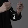 Bungee Jumping Balloon Dog Necklace: Punk Hip Hop Titanium Steel Sweater Chain for Couples with Accessories