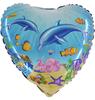 Balon Foliowy Serce Delfin Ryby Ocean Morze 45Cm