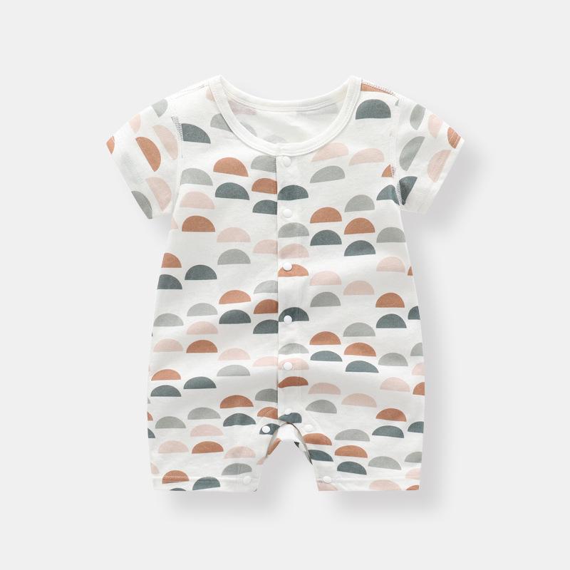 Pigiama a tutina per neonato estivo a maniche corte in fibra di