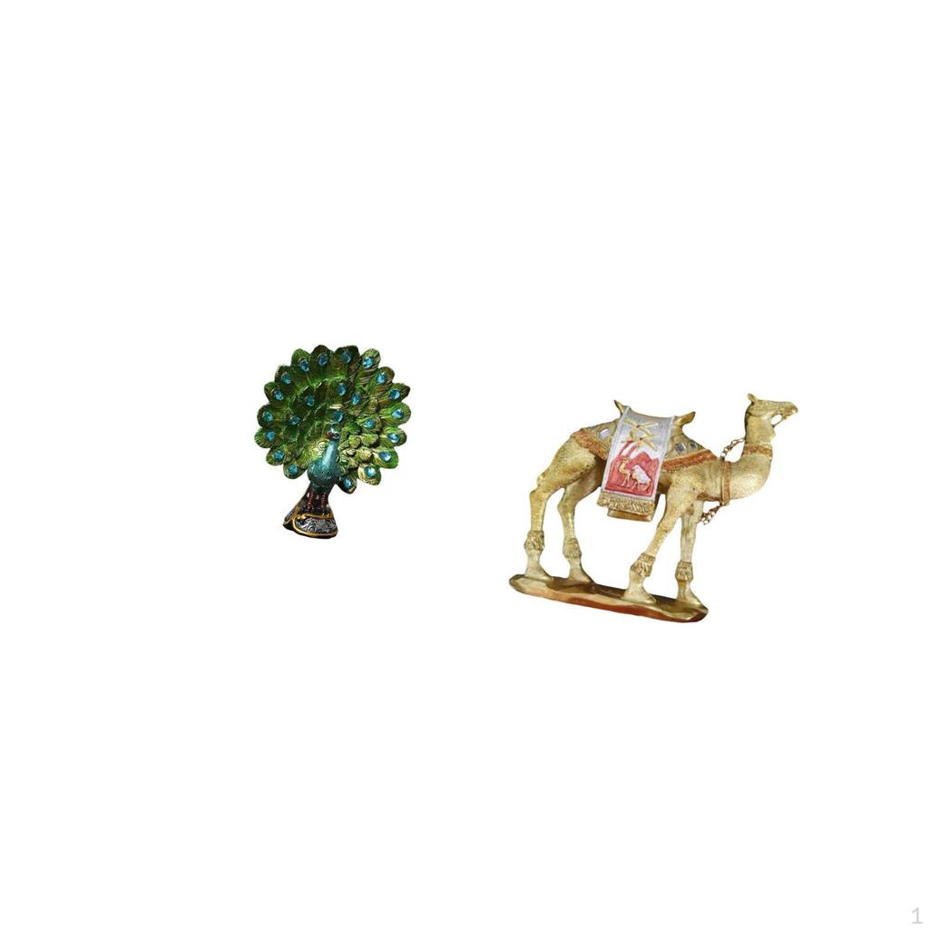 Elegant Peacock Camel Animal Sculpture Collection for Bedroom Office Living Room Bookshelf Entrance