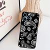 Coque de téléphone Paisley Bandana Noir Pour iPhone 16 Pro Max 15 14 13 11 12 17 Pro Max mini 15 16 Plus 16e 17 Air Cover
