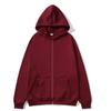 European & American Unisex Zip-Up Fleece Hoodie: Solid Color, Autumn/Winter Sportswear