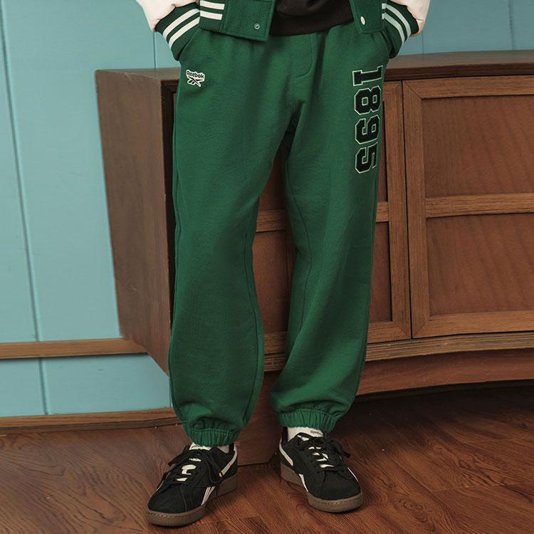 Reebok Simple Breathable Mid Waist Casual Knitted Sports Pants Unisex Pants Dark-Green 23FRC651UGL1
