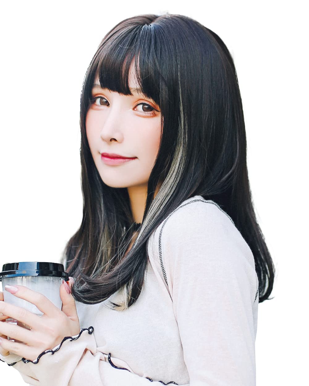 

Парик Средний парик Челка Парик [TefuRe] Полудлинный C-8272-BkGo