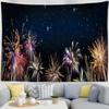 Tapiserie superbă cu focuri de artificii, cadou de Crăciun, agățat pe perete, vrăjitorie psihedelică, artist hippie, decor acasă