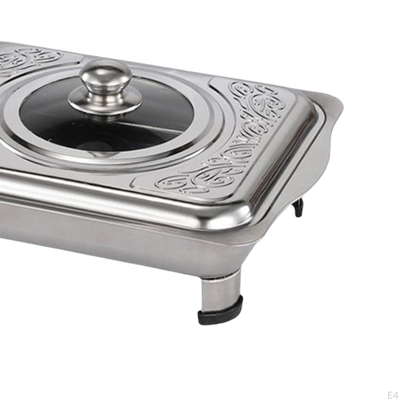 Прямоугольная раковина из нержавеющей стали с подносом с подогревом для званых обедов — фото 6