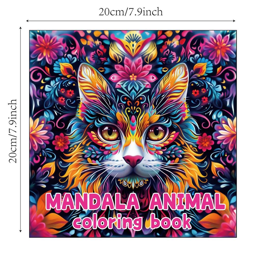 Mandala Animal Coloring Books Arts Beginners Creative Graffiti Illustration Adult Handicraft DIY Drawing Book 24 Page