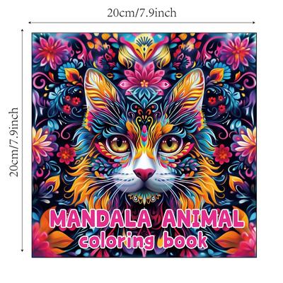 Mandala Zvířata Omalovánky Umění Začátečníci Kreativní Graffiti ilustrace Dospělí Ruční práce DIY Kreslicí kniha 24 stran