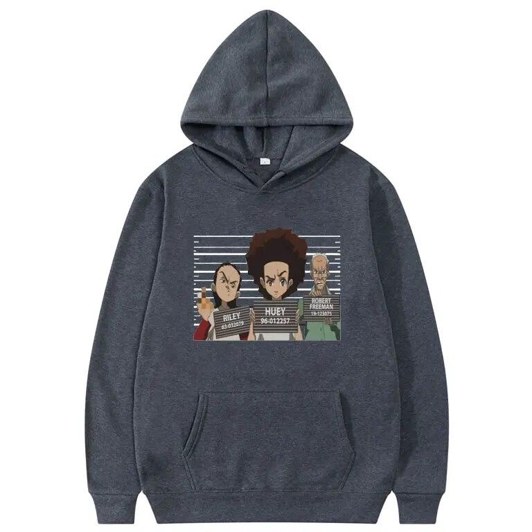 Zabawna bluza z kapturem The Boondocks Huey i Riley Unisex Damska Oversize Rozmiar EU Bluzy Bluza z kapturem Unisex Bluzy z kapturem Streetwear