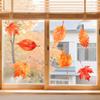 Watercolor Maple Leaf Static Cling Window Sticker, Removable & No Adhesive Home Decor, Decorative Glass Decal for Bedroom and Balcony