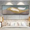 Modern Abstract Feather Golden Canvas Painting Posters and Prints Wall Pictures Cuadros Living Room Home Decor No Frame No Frame