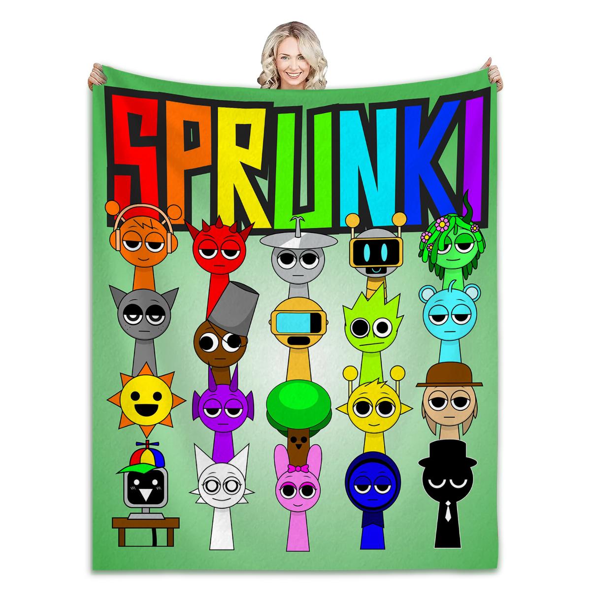 

М яка пухнаста плед-ковдра Sprunki Incredibox для дивана, ліжка, багаторозмірна, ковдра для сну, на всі сезони 100x150cm