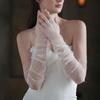 Decorative Paired Arm Warmer False Cuffs Pearls Tulle for Princess Dress False Sleeves Long Arm Covers