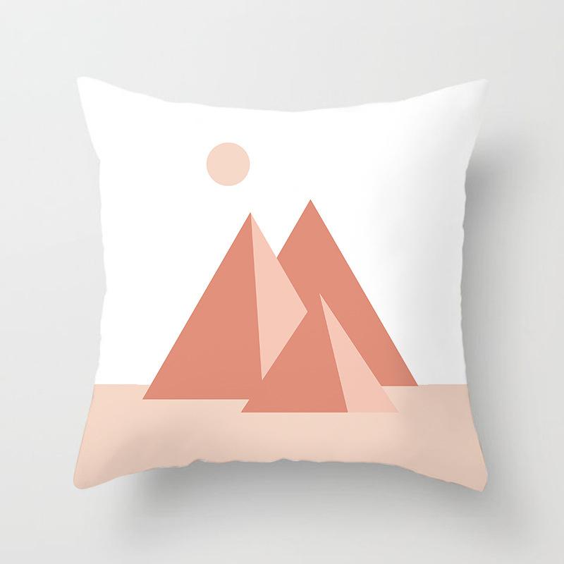 Einfache frische rosa geometrische Mond-Print-Muster Kissenbezug Haus Wohnzimmer Sofa Dekoration Kissen Kissenbezug