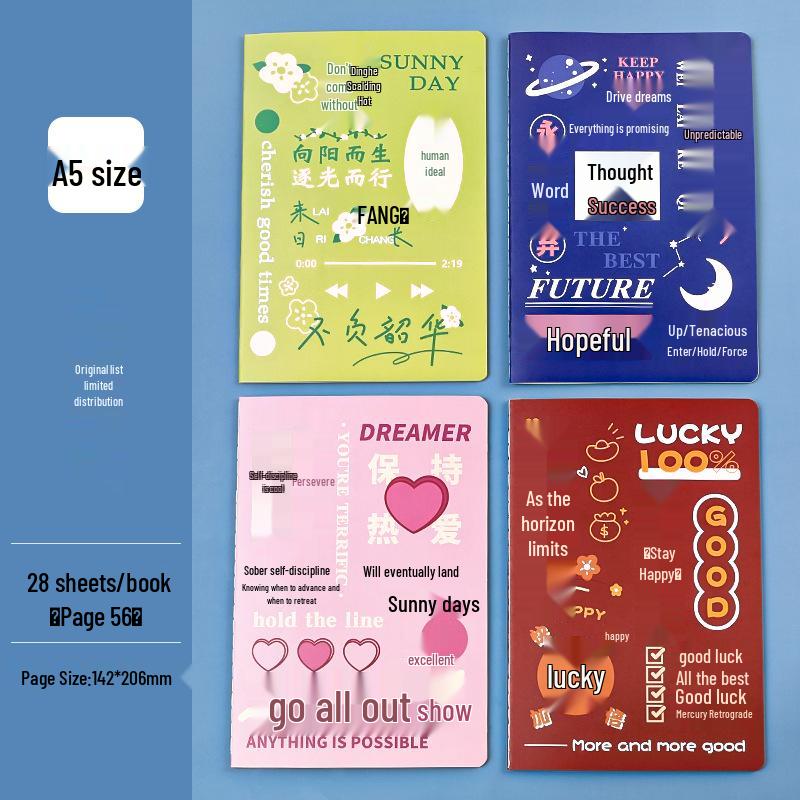 Promising Future A5 Notebook: Student Motivational Diary with Creative Sewn Binding A5